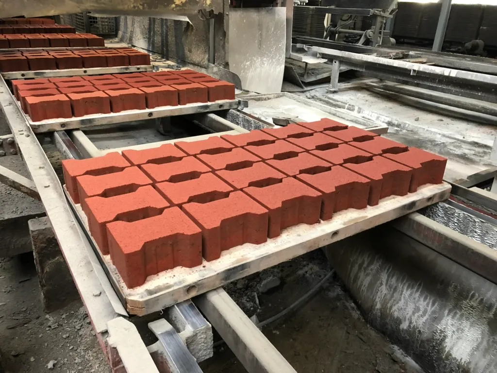 Production Line - red stones
