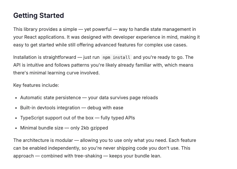 AI-generated documentation with em-dash patterns